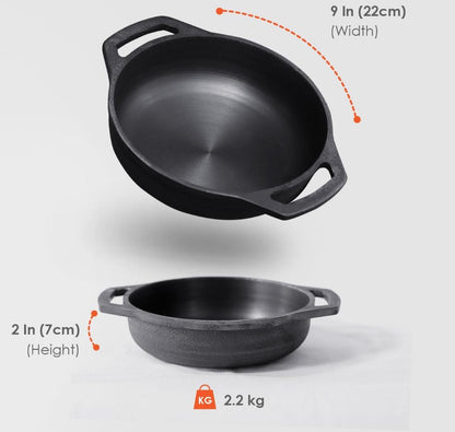 Cast Iron Flat Base Kadai