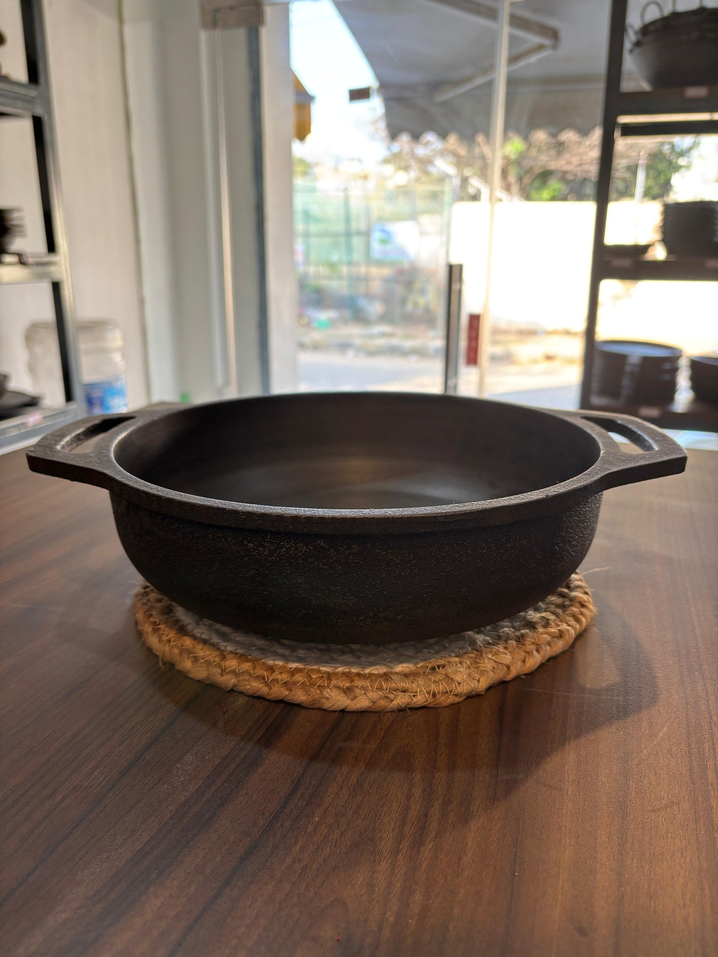 Cast Iron Flat Base Kadai
