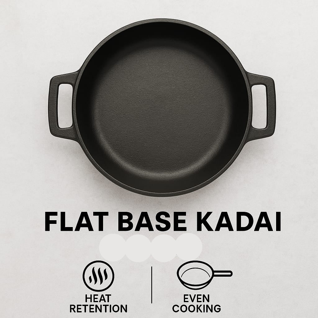 Cast Iron Flat Base Kadai