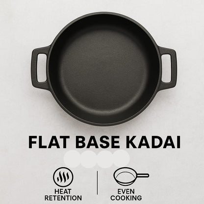 Cast Iron Flat Base Kadai