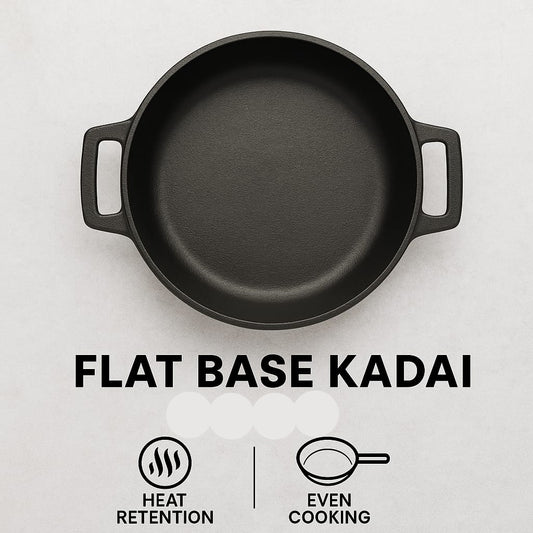 Cast Iron Flat Base Kadai