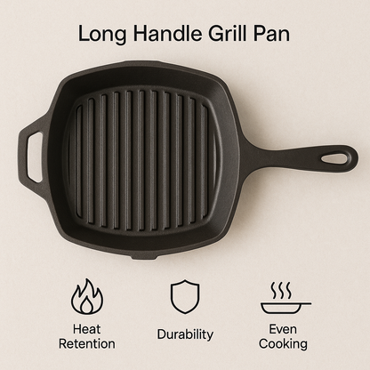 Cast Iron  Grill Pan |Long Handle